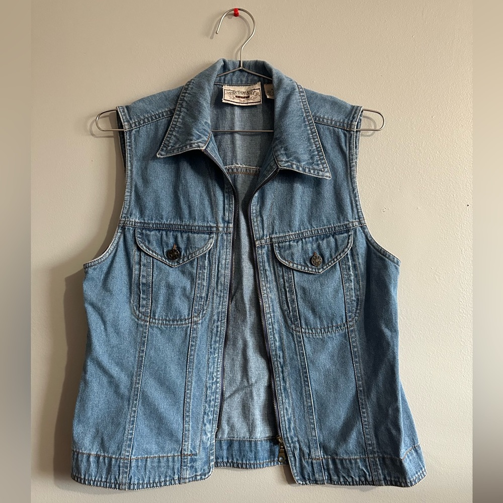 Rhythm Blue denim zip-up vest